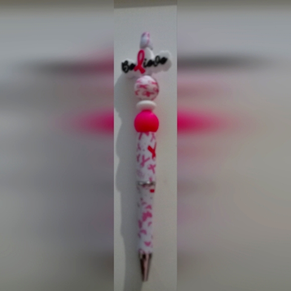 Other - Pink Cancer Awareness Beaded Ink Pen